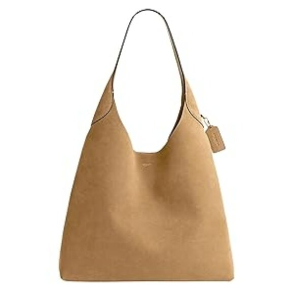 Coach Suede Brooklyn Shoulder Bag 39, B4/Sand - Picture 1 of 5